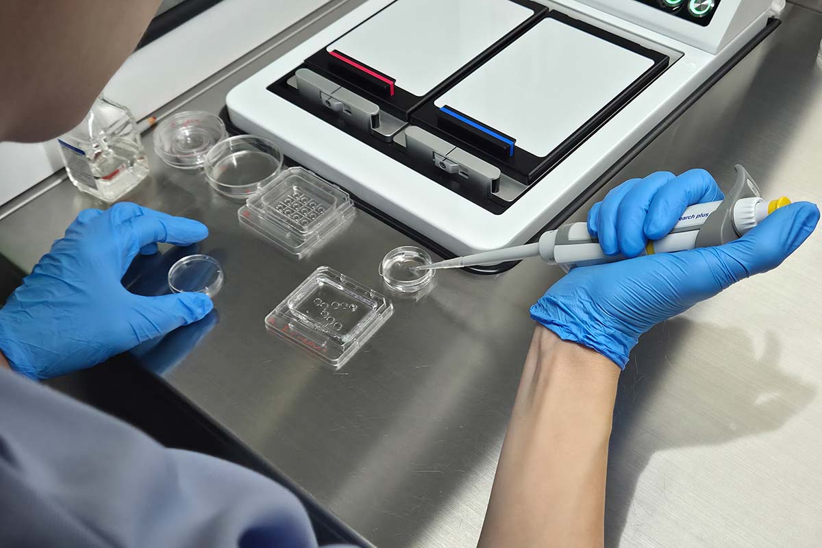 Embriolog u IVF laboratoriji tokom procesa vantelesne oplodnje – B.B Clinic Valjevo